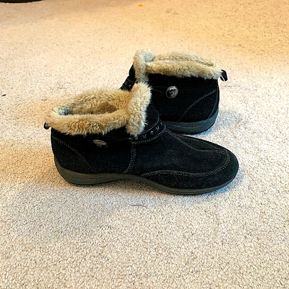 Easy Spirit Essera Black Suede Ankle Boots Sz.7